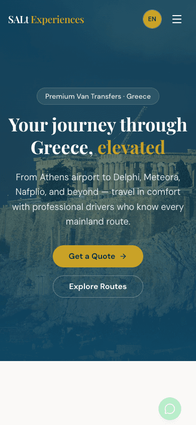 Προεπισκόπηση του site SALt Experiences